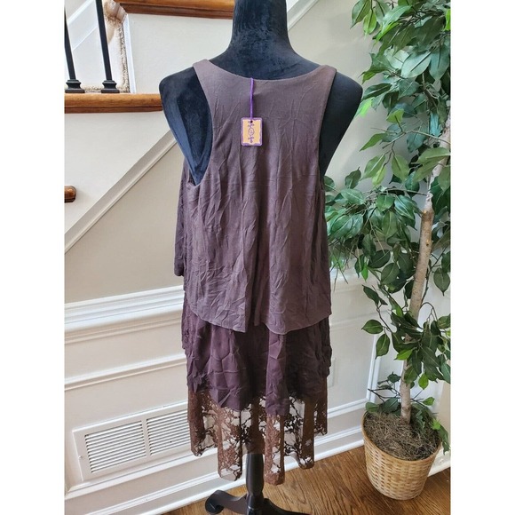 Surrealist Women's Gray Polyester Scoop Neck Sleeveless Knee Length Dress Size 1 - Picture 7 of 10